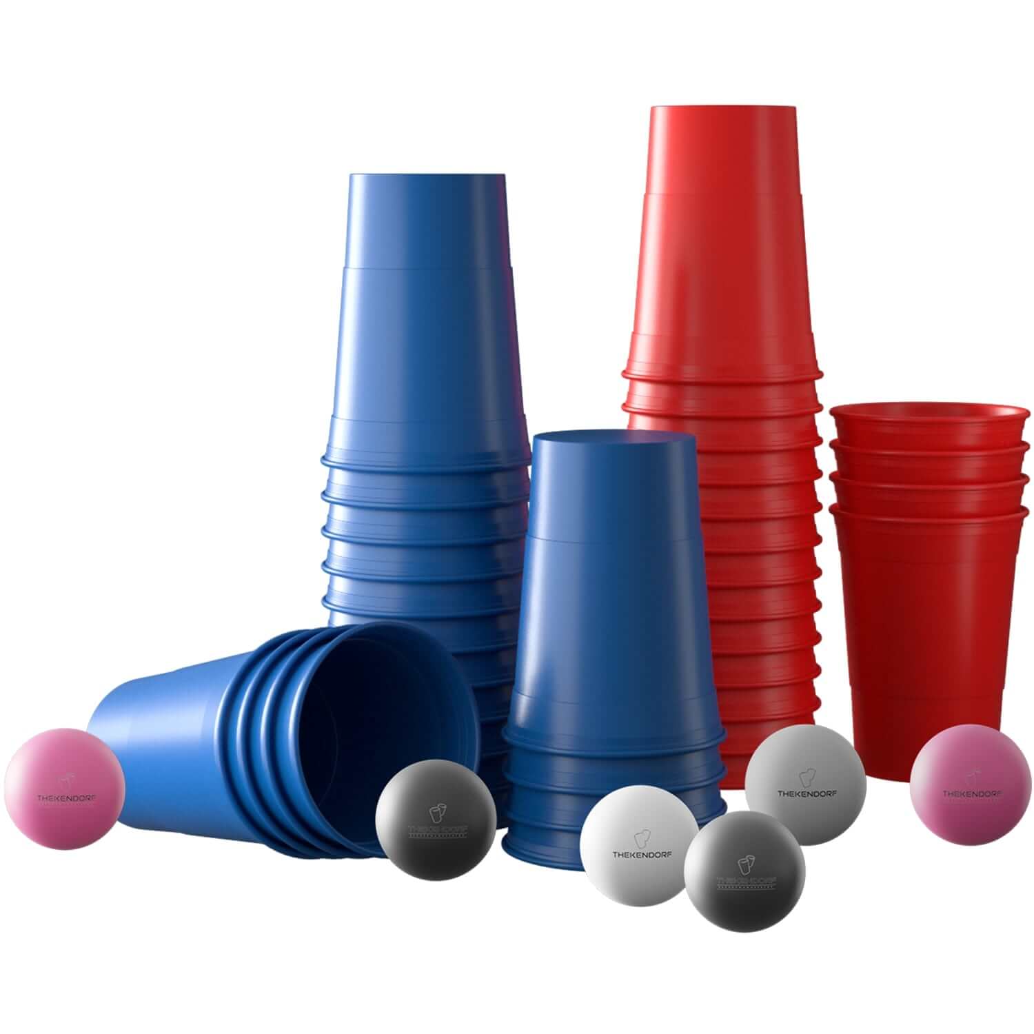 Nachhaltiges Beer Pong Set *Rot/Blau*