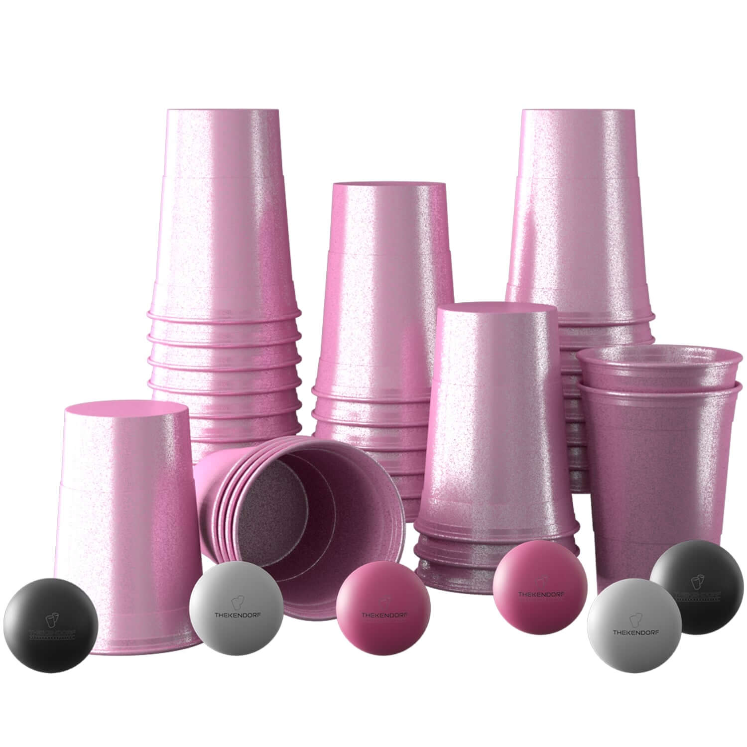 Nachhaltiges Beer Pong Set *Pink Glitzer*